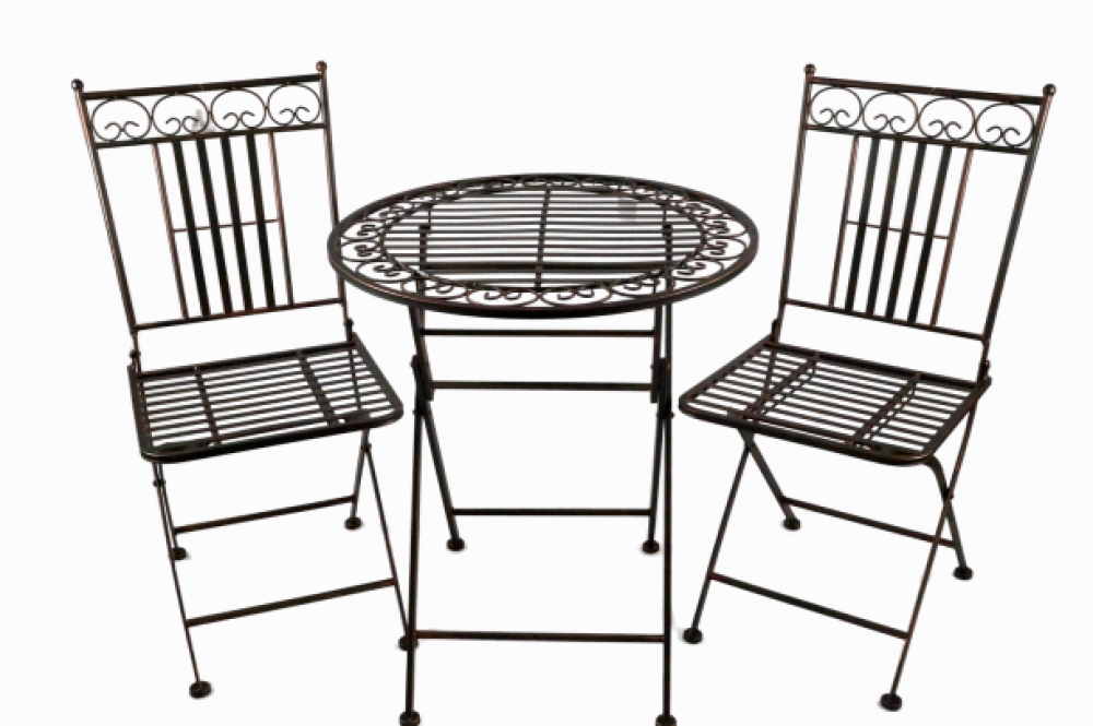 Tischset Culta aus Metall klappbar 3-tlg. - Gartenmöbel Sitzgarnitur